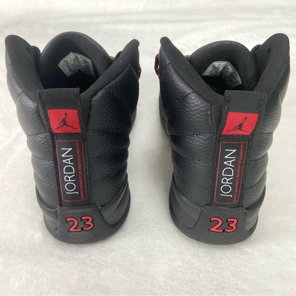 Men's Black & Red Basketball Shoes Sneakers -Jordan 12 Retro Flu Game/ Bred - Picture 8 of 8